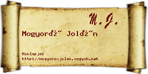 Mogyoró Jolán névjegykártya