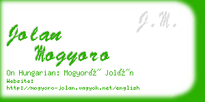 jolan mogyoro business card